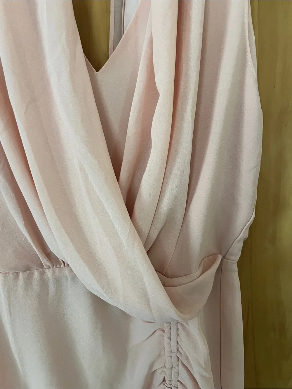 DO+BE Blush Pink Draped V-Neck Mini Dress - Picture 4 of 6